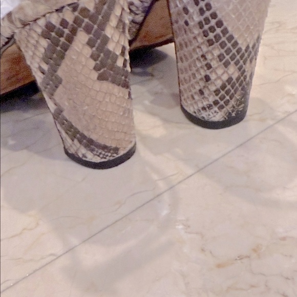 Granello Italian Vintage Python Snakeskin Strappy Heels - Picture 7 of 11